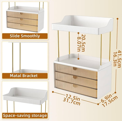 3 Drawer, 5 Tier Large Drawer Organizer
