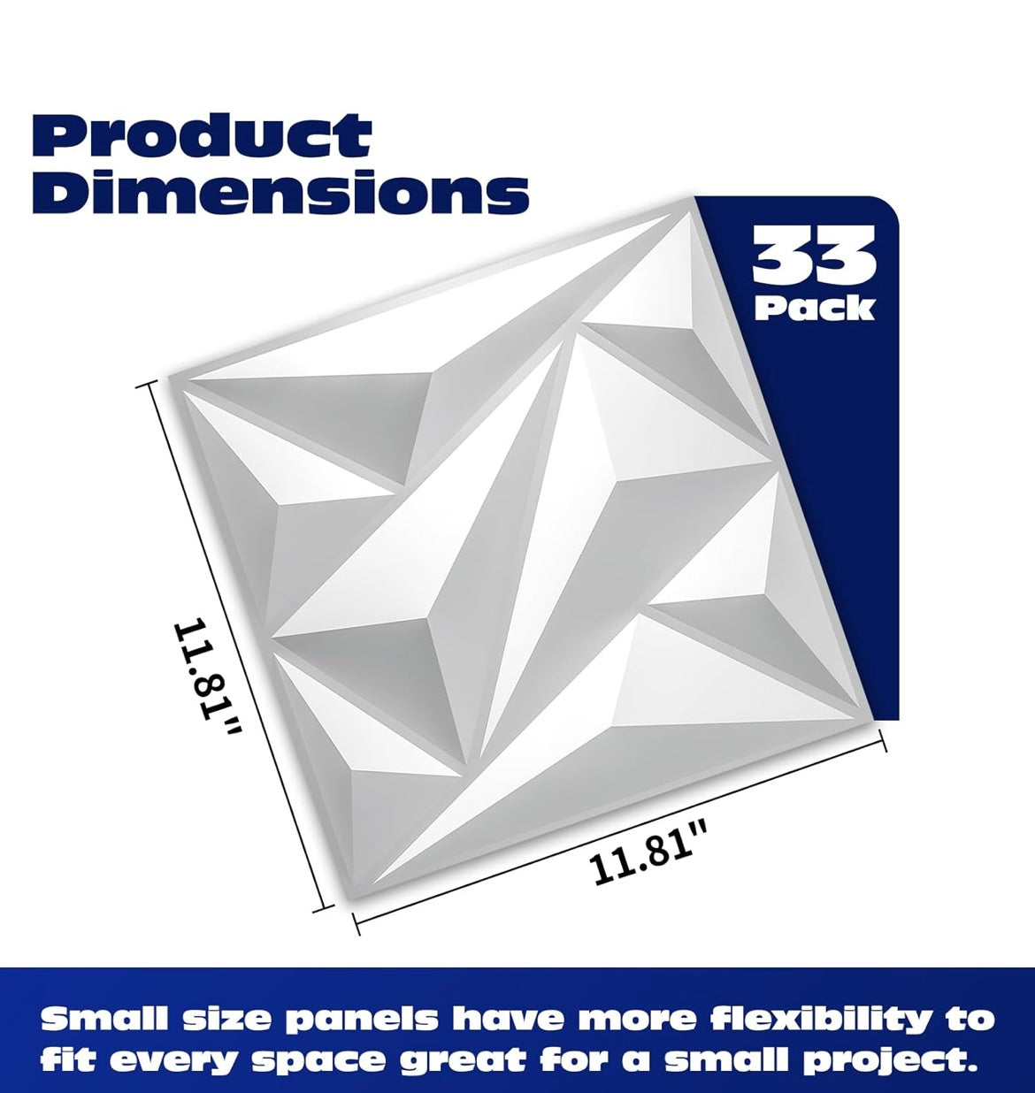 33 Pack 3D PVC Diamond Wall Panels