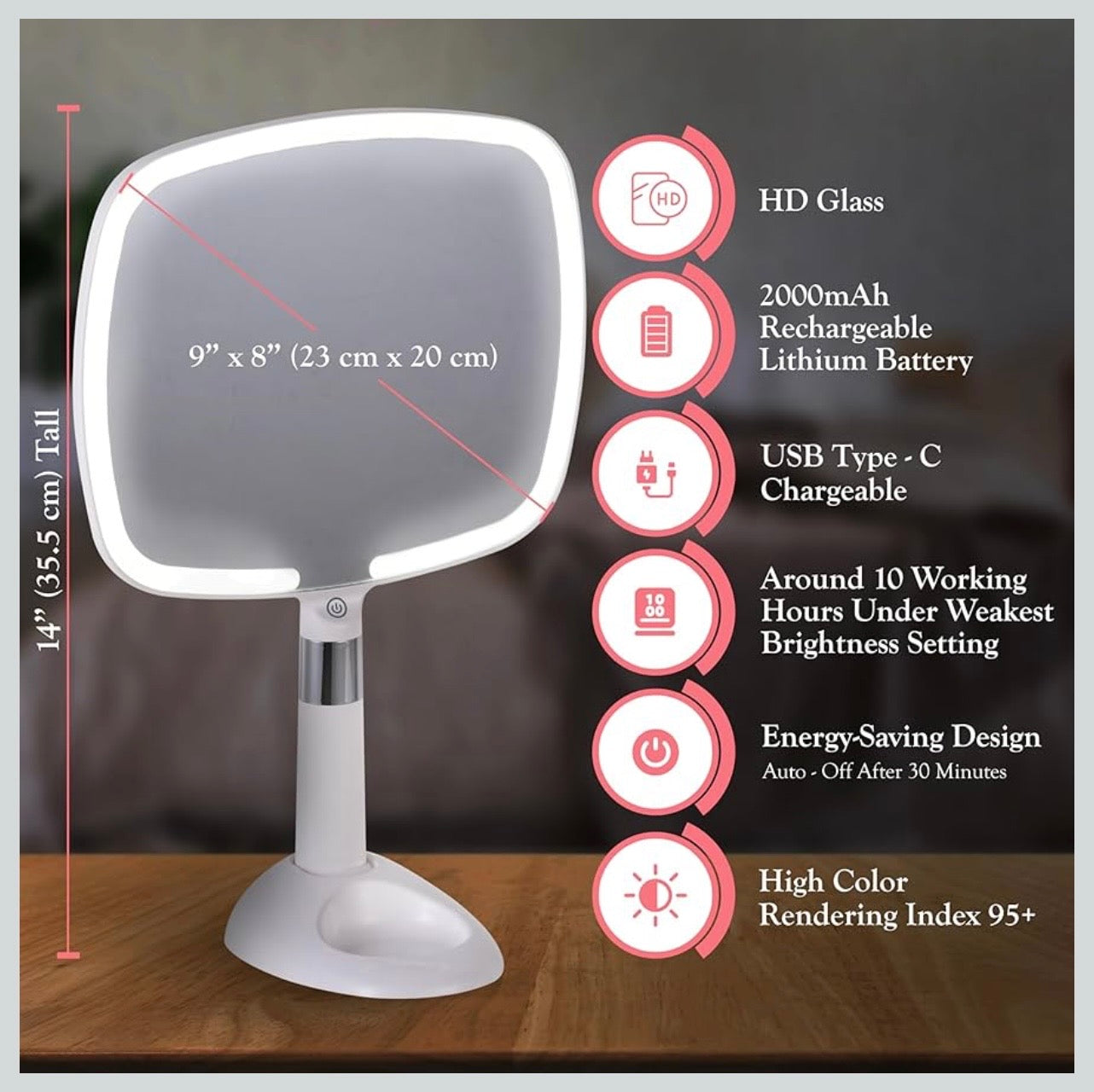 3 Mode LED Treatment Room Mirror