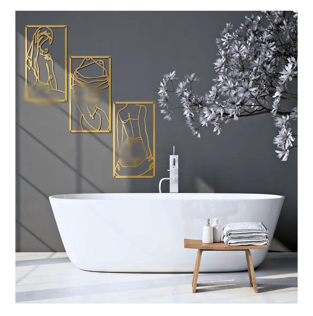 Women Silhouette Wall Art: 3 Piece Set