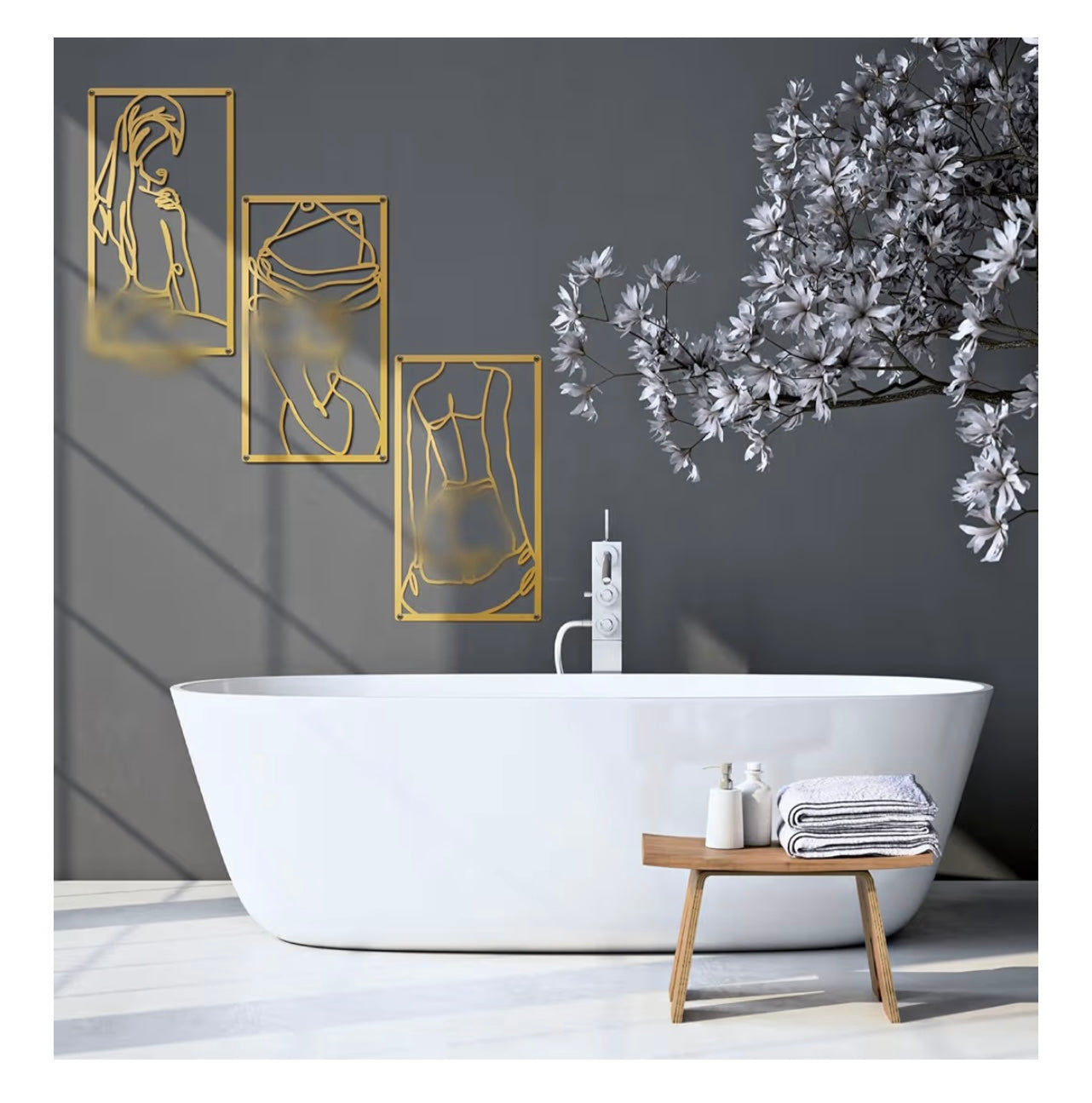 Women Silhouette Wall Art: 3 Piece Set