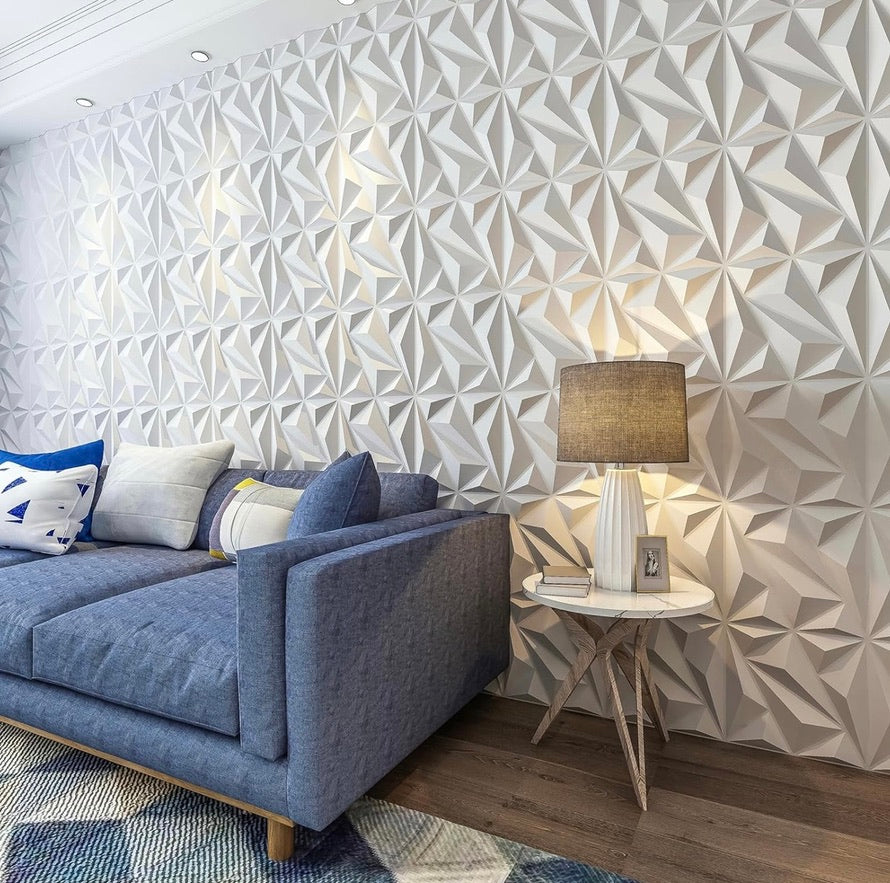 33 Pack 3D PVC Diamond Wall Panels