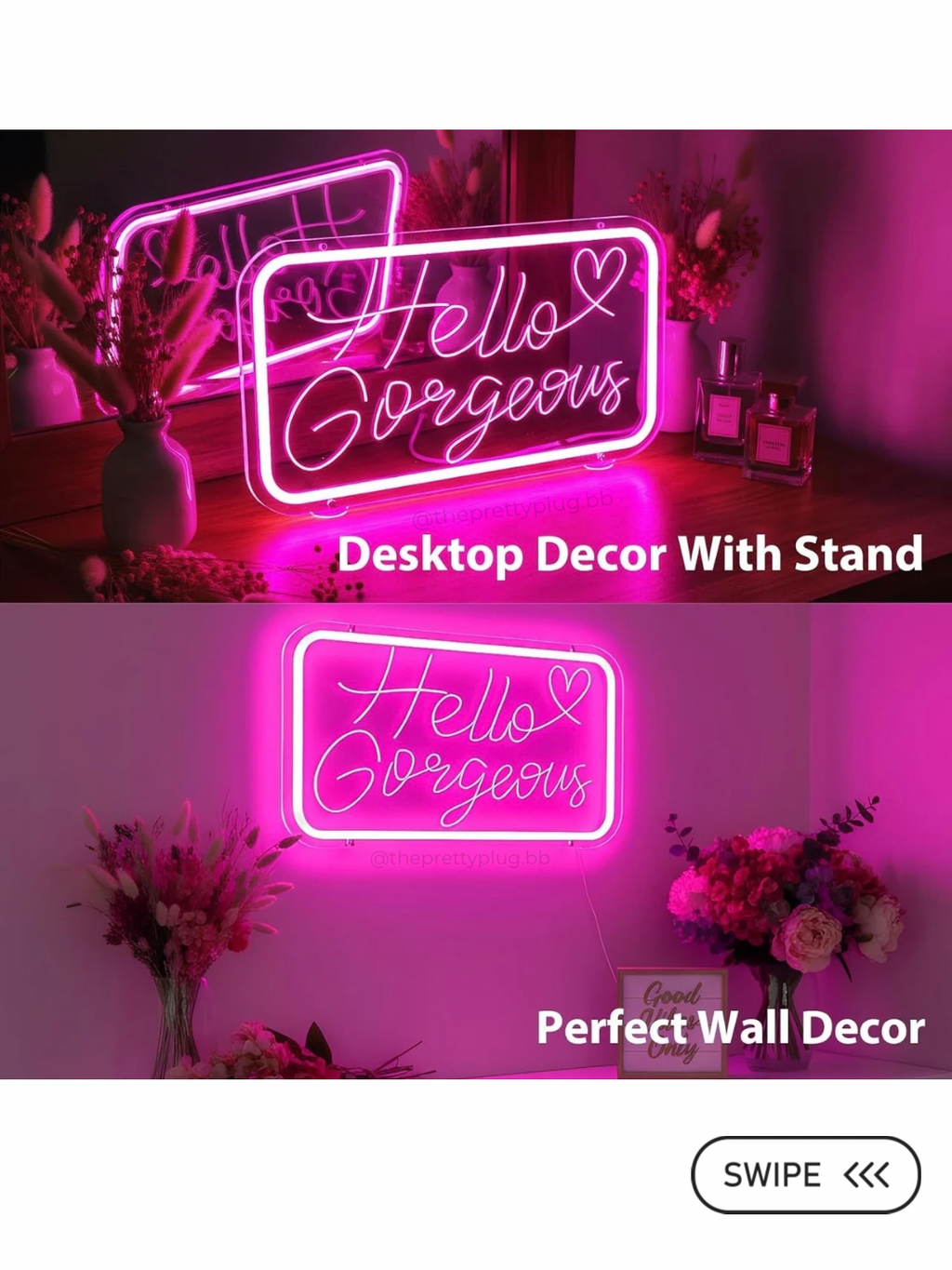 "Hello Gorgeous" Neon Sign