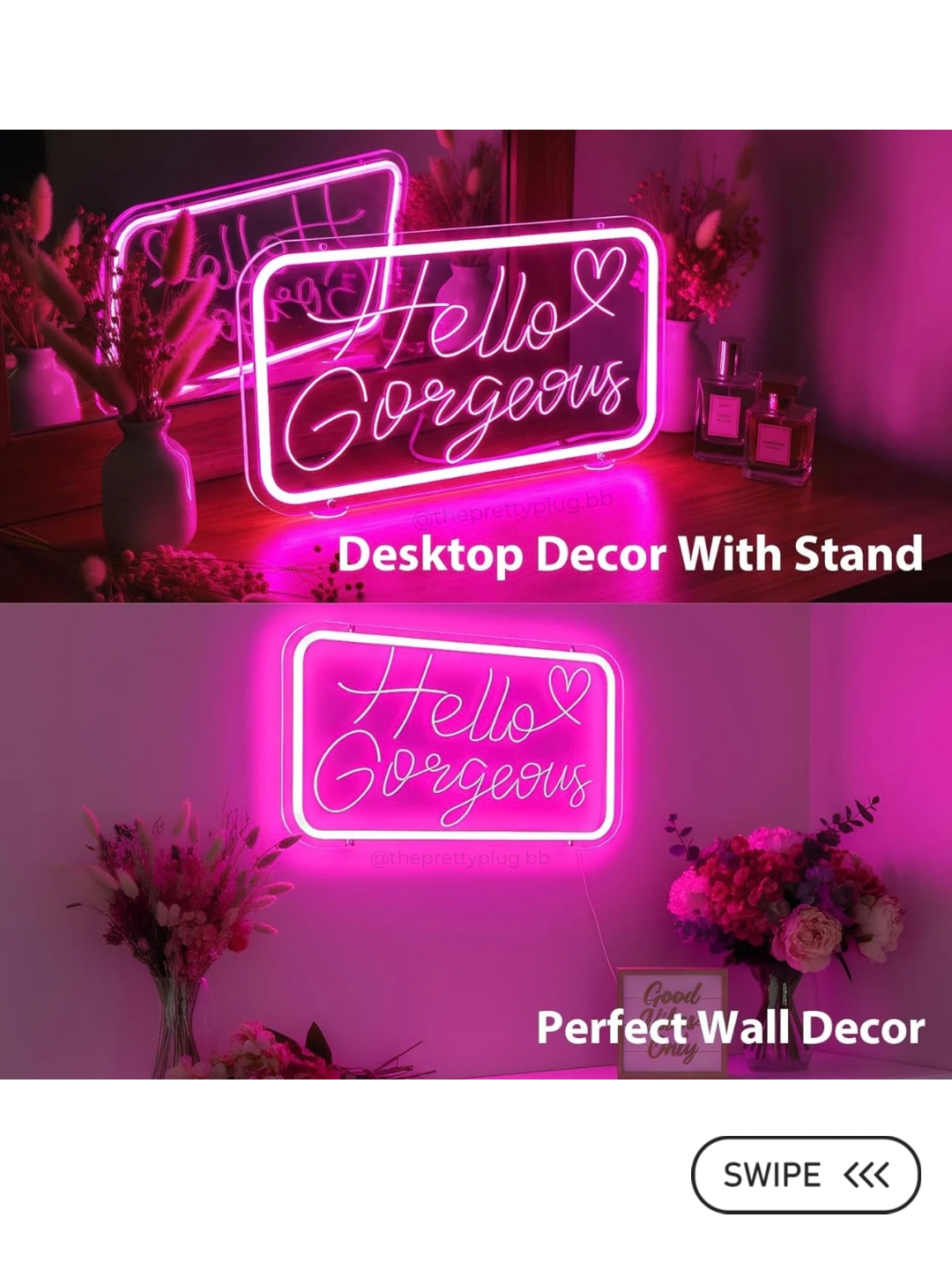 "Hello Gorgeous" Neon Sign